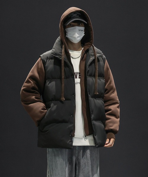 aimoha(アイモハ)の「中綿ベスト付きフーディー/Hoodie with padded vest (AW)(パーカー・メンズ・カーキ/ブラック/ベージュ・X-LARGE/MEDIUM/LARGE)」の13枚目の写真