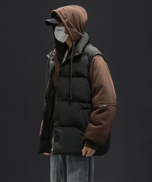 aimoha(アイモハ)の「中綿ベスト付きフーディー/Hoodie with padded vest (AW)(パーカー・メンズ・カーキ/ブラック/ベージュ・X-LARGE/MEDIUM/LARGE)」の15枚目の写真
