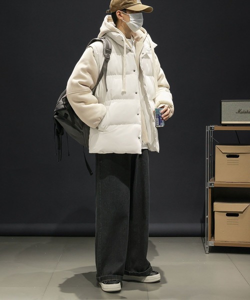 aimoha(アイモハ)の「中綿ベスト付きフーディー/Hoodie with padded vest (AW)(パーカー・メンズ・カーキ/ブラック/ベージュ・X-LARGE/MEDIUM/LARGE)」の18枚目の写真