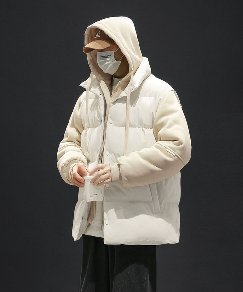 aimoha(アイモハ)の「中綿ベスト付きフーディー/Hoodie with padded vest (AW)(パーカー・メンズ・カーキ/ブラック/ベージュ・X-LARGE/MEDIUM/LARGE)」の19枚目の写真