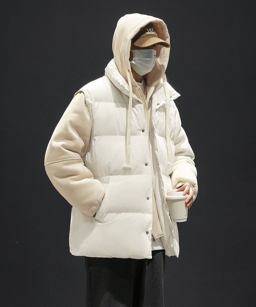 aimoha(アイモハ)の「中綿ベスト付きフーディー/Hoodie with padded vest (AW)(パーカー・メンズ・カーキ/ブラック/ベージュ・X-LARGE/MEDIUM/LARGE)」の20枚目の写真