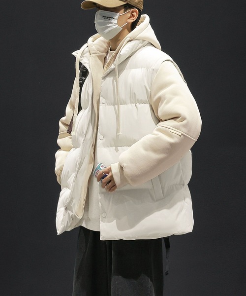 aimoha(アイモハ)の「中綿ベスト付きフーディー/Hoodie with padded vest (AW)(パーカー・メンズ・カーキ/ブラック/ベージュ・X-LARGE/MEDIUM/LARGE)」の21枚目の写真
