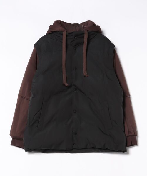 aimoha(アイモハ)の「中綿ベスト付きフーディー/Hoodie with padded vest (AW)(パーカー・メンズ・カーキ/ブラック/ベージュ・X-LARGE/MEDIUM/LARGE)」の4枚目の写真