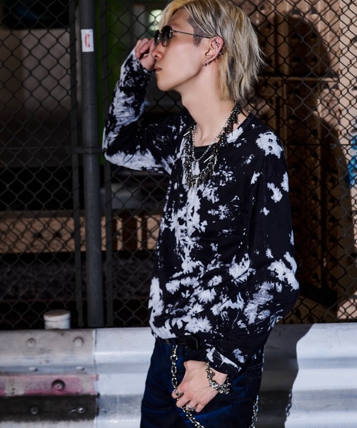 FUGA（フーガ）の「『FUGA/フーガ』タイダイ柄ロングスリーブカットソー（Tシャツ/カットソー・メンズ・ブラック/ホワイト・M/L）」の4枚目の写真