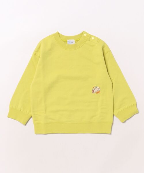 HAKKA BABY（ハッカベビー）の「[ベビー]ワンポイント刺繍ミニ裏毛トレーナー（Tシャツ/カットソー・キッズ・キナリ/イエロー/ネイビー/杢グレー・90cm）」の4枚目の写真