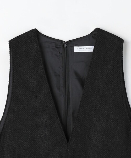 A DAY IN THE LIFE UNITED ARROWS(アデイインザライフユナイテッドアローズ)の「ツイードライク オールインワン<A DAY IN THE LIFE>(ワンピース・レディース・ブラック・FREE)」の3枚目の写真