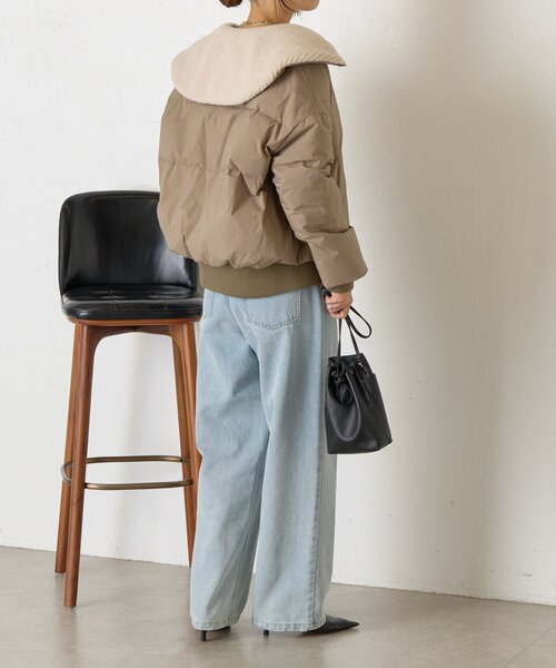 Jena espace merveilleux(ジェナ エスパスメルヴェイユ)の「ボアカラーラインジャケット(その他アウター・レディース・モカ/アイボリー・FREE)」の15枚目の写真