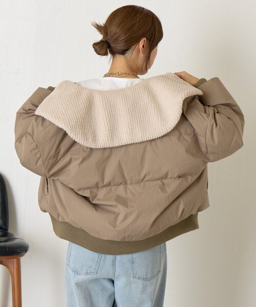 Jena espace merveilleux(ジェナ エスパスメルヴェイユ)の「ボアカラーラインジャケット(その他アウター・レディース・モカ/アイボリー・FREE)」の19枚目の写真