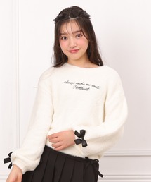 PINKHUNT（ピンクハント）の「PINKHUNT ピンクハント 袖口りぼんシャギーニット 1087K（ニット/セーター・キッズ）」