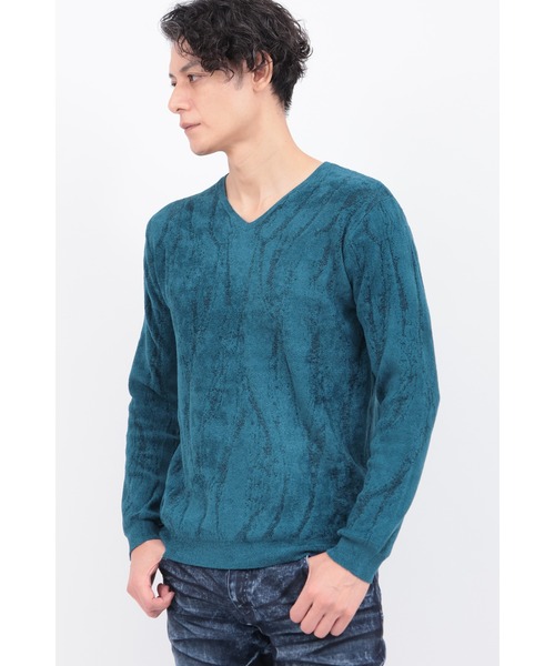 TORNADO MART（トルネードマート）の「ﾌﾚｲﾑﾘﾝｸｽﾓｰﾙVﾈｯｸ（ニット/セーター・メンズ・グリーン/ブラック/ホワイト/ダークパープル・LL/MEDIUM/LARGE）」の3枚目の写真