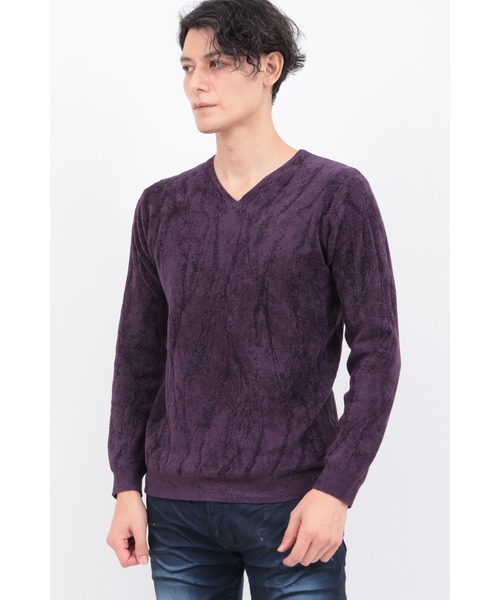 TORNADO MART（トルネードマート）の「ﾌﾚｲﾑﾘﾝｸｽﾓｰﾙVﾈｯｸ（ニット/セーター・メンズ・グリーン/ブラック/ホワイト/ダークパープル・LL/MEDIUM/LARGE）」の4枚目の写真