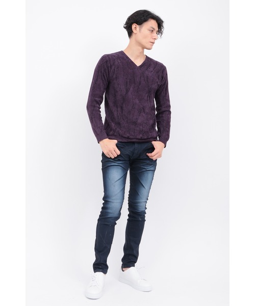 TORNADO MART（トルネードマート）の「ﾌﾚｲﾑﾘﾝｸｽﾓｰﾙVﾈｯｸ（ニット/セーター・メンズ・グリーン/ブラック/ホワイト/ダークパープル・LL/MEDIUM/LARGE）」の12枚目の写真