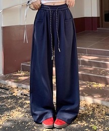 ふわもこ裏起毛ワイドパンツ
