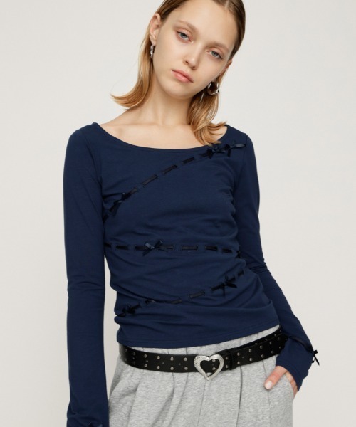 SLY（スライ）の「HEART STUDS BELT ハート スタッズ ベルト 秋服 冬服（ベルト・レディース・ブラック・FREE）」の8枚目の写真