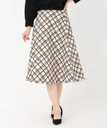 STRAWBERRY-FIELDS | リボンヤーンフラノライク_リボンヤーン刺しゅうフレアスカート(スカート)