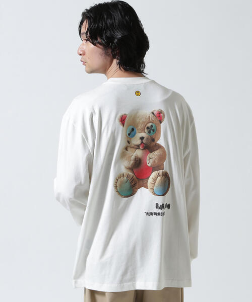BARROW(バロー)の「Barrow/バロー/JAPAN LIMITED BEAR LONG T-SHIRT(Tシャツ/カットソー・メンズ・ブラック/ホワイト・L/M/XL)」の8枚目の写真