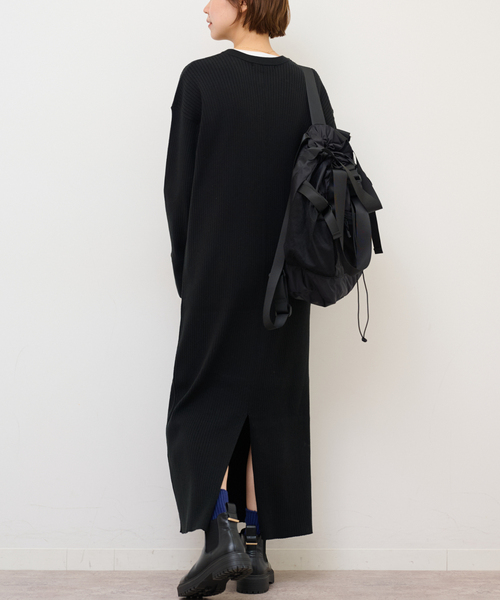JOURNAL STANDARD relume（ジャーナルスタンダード　レリューム）の「【MULTI FUNC+】ヘンリーネックニットワンピース（ワンピース・レディース・ブラック/ブラウン・FREE）」の7枚目の写真