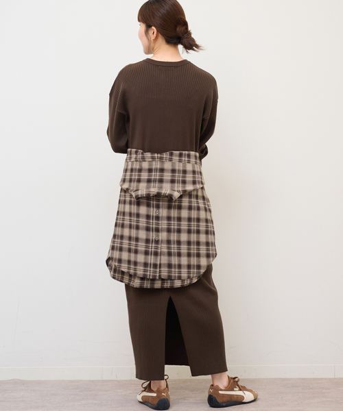 JOURNAL STANDARD relume（ジャーナルスタンダード　レリューム）の「【MULTI FUNC+】ヘンリーネックニットワンピース（ワンピース・レディース・ブラック/ブラウン・FREE）」の20枚目の写真