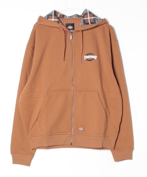 THRASHER(スラッシャー)の「【DICKIES SKATEBOARDING】THRASHER DICKIES ZIP THROUGH(パーカー・メンズ・ブラウン・MEDIUM/LARGE/X-LARGE)」の3枚目の写真
