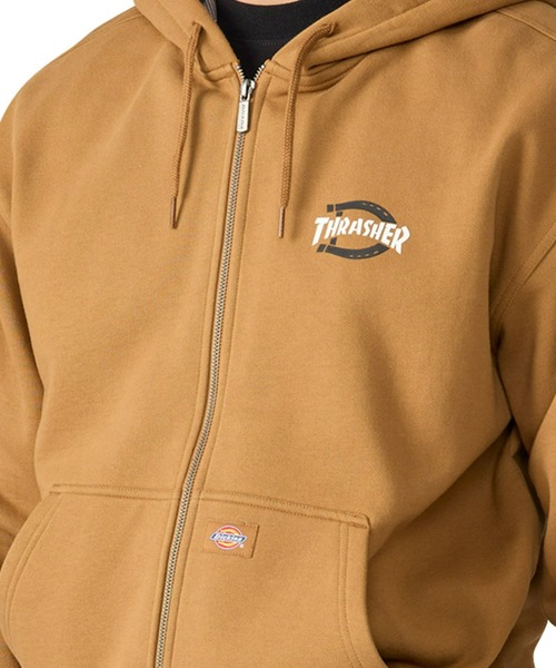 THRASHER(スラッシャー)の「【DICKIES SKATEBOARDING】THRASHER DICKIES ZIP THROUGH(パーカー・メンズ・ブラウン・MEDIUM/LARGE/X-LARGE)」の5枚目の写真