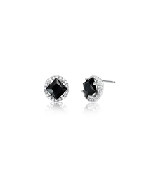 Flynn Square Cut Cubic Earrings - Black