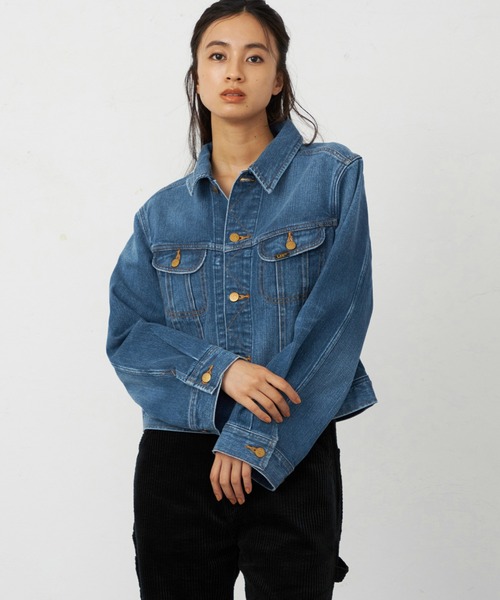 Lee（リー）の「Lee/リー ライダースデニムジャケット 上質コットン100％ セットアップ可 ジージャン（デニムジャケット・レディース・ブルー/ブラック系その他/インディゴブルー・MEDIUM/SMALL）」の4枚目の写真