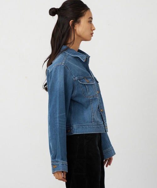 Lee（リー）の「Lee/リー ライダースデニムジャケット 上質コットン100％ セットアップ可 ジージャン（デニムジャケット・レディース・ブルー/ブラック系その他/インディゴブルー・MEDIUM/SMALL）」の22枚目の写真