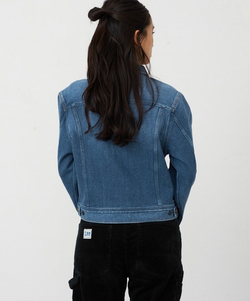 Lee（リー）の「Lee/リー ライダースデニムジャケット 上質コットン100％ セットアップ可 ジージャン（デニムジャケット・レディース・ブルー/ブラック系その他/インディゴブルー・MEDIUM/SMALL）」の21枚目の写真