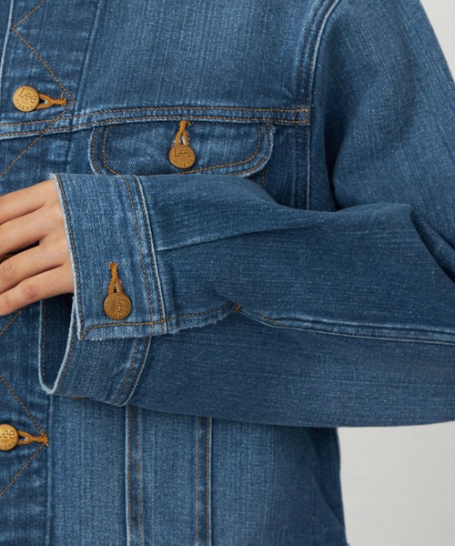 Lee（リー）の「Lee/リー ライダースデニムジャケット 上質コットン100％ セットアップ可 ジージャン（デニムジャケット・レディース・ブルー/ブラック系その他/インディゴブルー・MEDIUM/SMALL）」の14枚目の写真