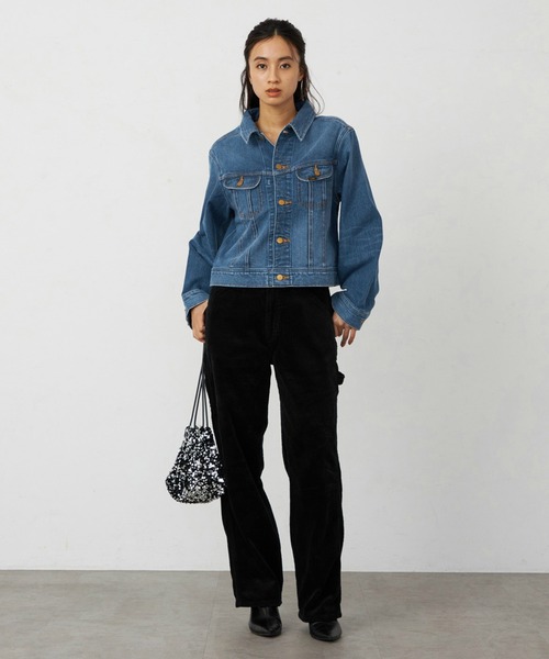 Lee（リー）の「Lee/リー ライダースデニムジャケット 上質コットン100％ セットアップ可 ジージャン（デニムジャケット・レディース・ブルー/ブラック系その他/インディゴブルー・MEDIUM/SMALL）」の20枚目の写真