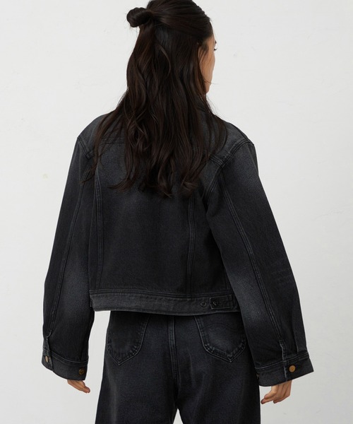 Lee（リー）の「Lee/リー ライダースデニムジャケット 上質コットン100％ セットアップ可 ジージャン（デニムジャケット・レディース・ブルー/ブラック系その他/インディゴブルー・MEDIUM/SMALL）」の6枚目の写真