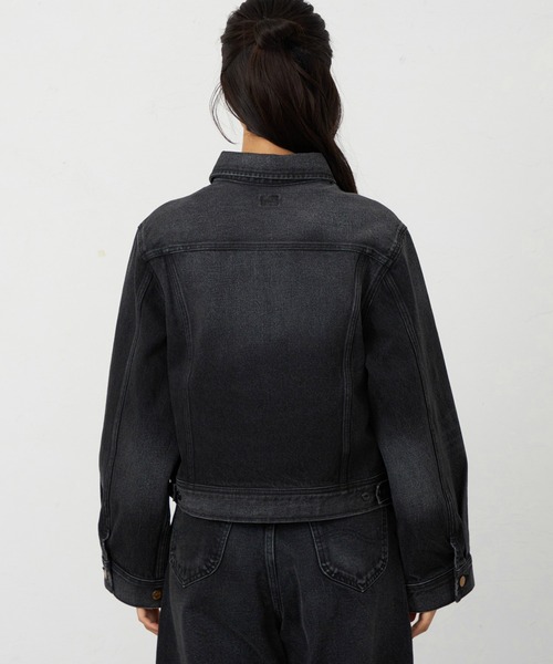 Lee（リー）の「Lee/リー ライダースデニムジャケット 上質コットン100％ セットアップ可 ジージャン（デニムジャケット・レディース・ブルー/ブラック系その他/インディゴブルー・MEDIUM/SMALL）」の12枚目の写真