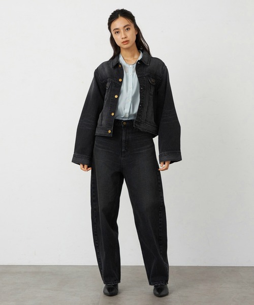 Lee（リー）の「Lee/リー ライダースデニムジャケット 上質コットン100％ セットアップ可 ジージャン（デニムジャケット・レディース・ブルー/ブラック系その他/インディゴブルー・MEDIUM/SMALL）」の5枚目の写真