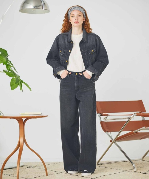 Lee（リー）の「Lee/リー ライダースデニムジャケット 上質コットン100％ セットアップ可 ジージャン（デニムジャケット・レディース・ブルー/ブラック系その他/インディゴブルー・MEDIUM/SMALL）」の13枚目の写真