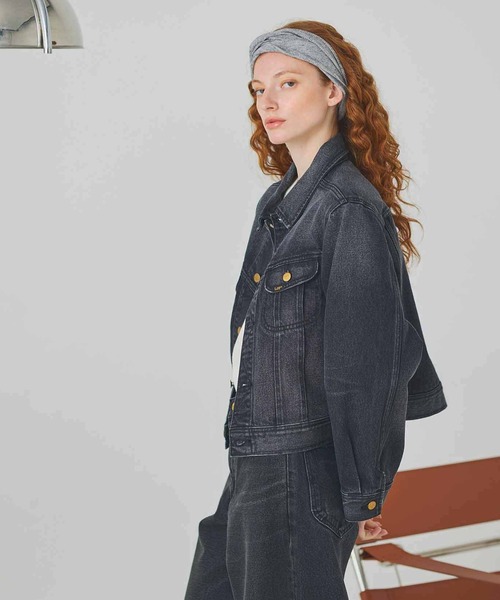 Lee（リー）の「Lee/リー ライダースデニムジャケット 上質コットン100％ セットアップ可 ジージャン（デニムジャケット・レディース・ブルー/ブラック系その他/インディゴブルー・MEDIUM/SMALL）」の9枚目の写真