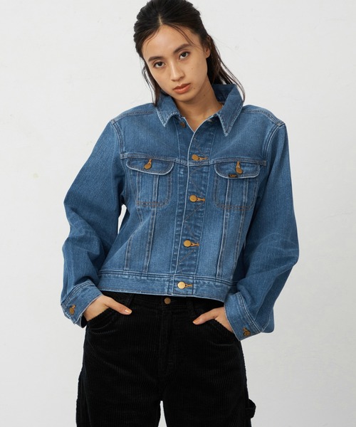 Lee（リー）の「Lee/リー ライダースデニムジャケット 上質コットン100％ セットアップ可 ジージャン（デニムジャケット・レディース・ブルー/ブラック系その他/インディゴブルー・MEDIUM/SMALL）」の8枚目の写真