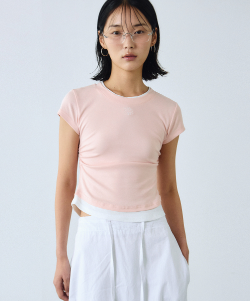 NICK&NICOLE(ニックアンドニコール)の「NICOLE LAYERED SLEEVE TOP_BABY PINK(Tシャツ/カットソー・レディース・その他・FREE)」の1枚目の写真