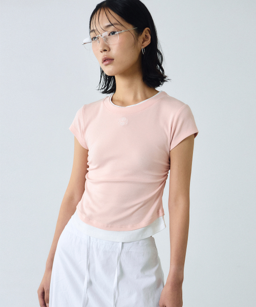 NICK&NICOLE(ニックアンドニコール)の「NICOLE LAYERED SLEEVE TOP_BABY PINK(Tシャツ/カットソー・レディース・その他・FREE)」の2枚目の写真