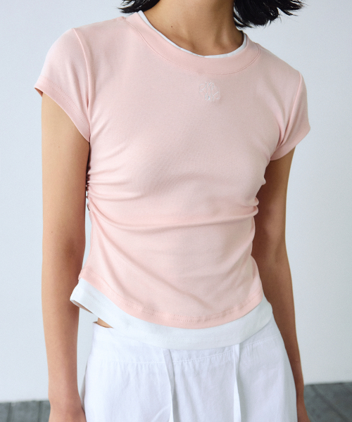 NICK&NICOLE(ニックアンドニコール)の「NICOLE LAYERED SLEEVE TOP_BABY PINK(Tシャツ/カットソー・レディース・その他・FREE)」の3枚目の写真