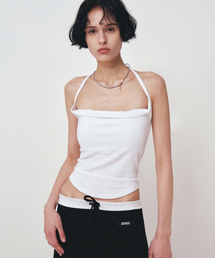 SLIM HALTER SLEEVELESS_IVORY