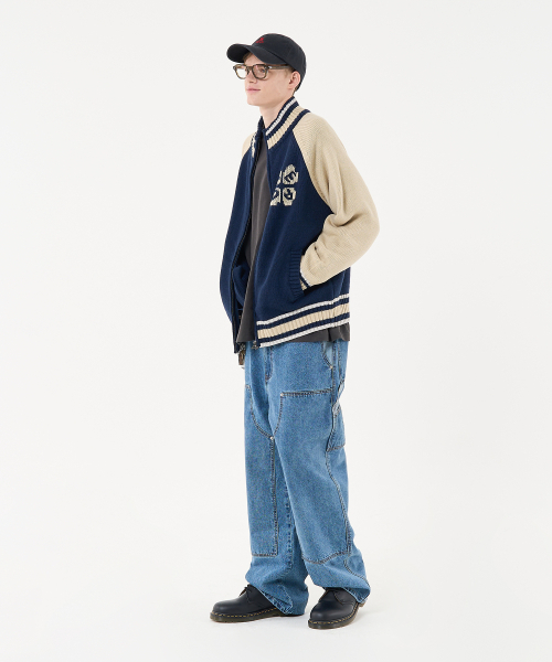 AECA（エイカ）の「AECA RAGLAN COLOR BLOCK ZIP UP KNIT-NAVY（ニット/セーター・メンズ・その他・LARGE/MEDIUM/SMALL）」の2枚目の写真