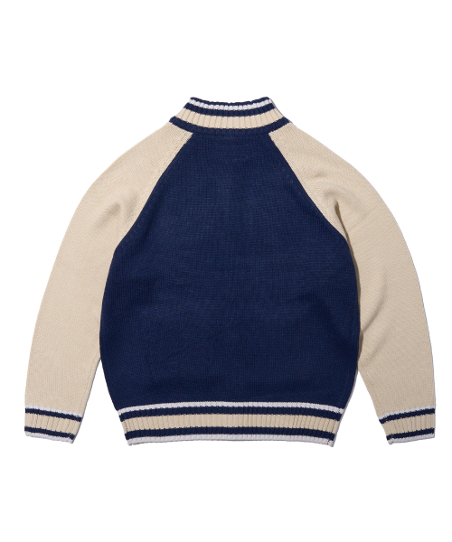 AECA（エイカ）の「AECA RAGLAN COLOR BLOCK ZIP UP KNIT-NAVY（ニット/セーター・メンズ・その他・LARGE/MEDIUM/SMALL）」の8枚目の写真