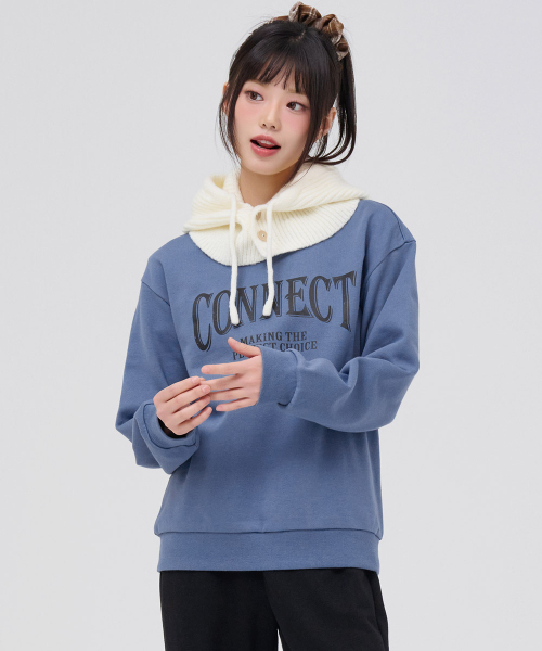 CHASECULT（チェイスカルト）の「ユニセックスエッセンシャル裏起毛グラフィックスウェットシャツ-ブルー（スウェット・メンズ・ダークブルー・90/100/110/95/105）」の4枚目の写真