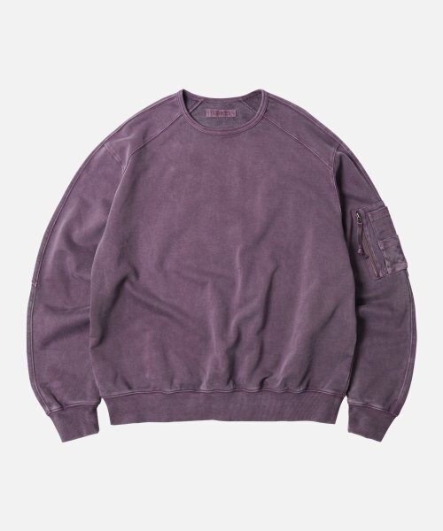 FRIZMWORKS(フリズムワークス)の「PIGMENT DYEING MIL SWEATSHIRT _ PURPLE(スウェット・レディース・その他・MEDIUM/LARGE/X-LARGE)」の1枚目の写真
