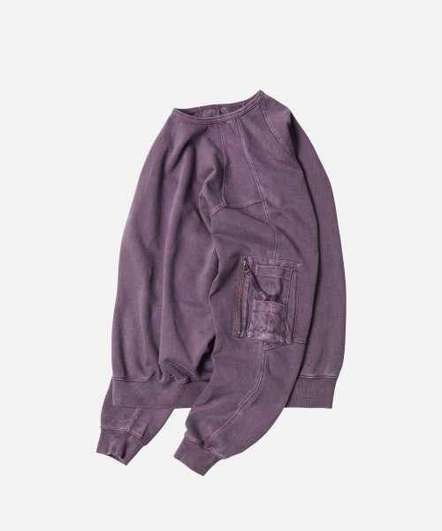 FRIZMWORKS(フリズムワークス)の「PIGMENT DYEING MIL SWEATSHIRT _ PURPLE(スウェット・レディース・その他・MEDIUM/LARGE/X-LARGE)」の2枚目の写真