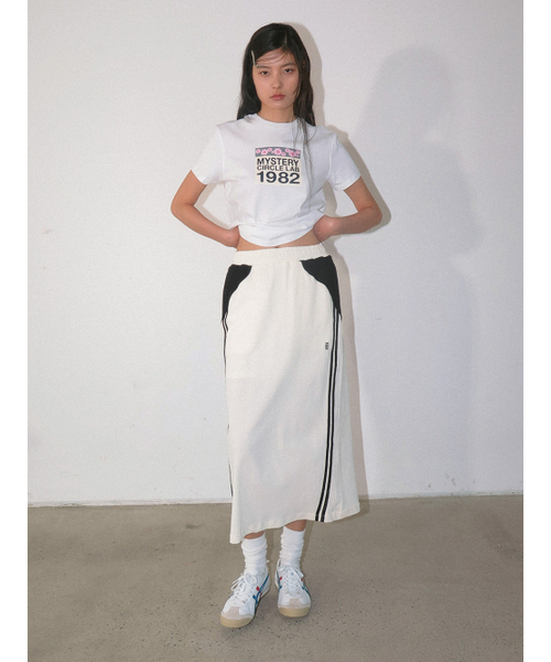 Kijun(キジュン)の「Football Jersey Long Skirt Ivory Black(スカート・レディース・その他・LARGE/SMALL)」の1枚目の写真