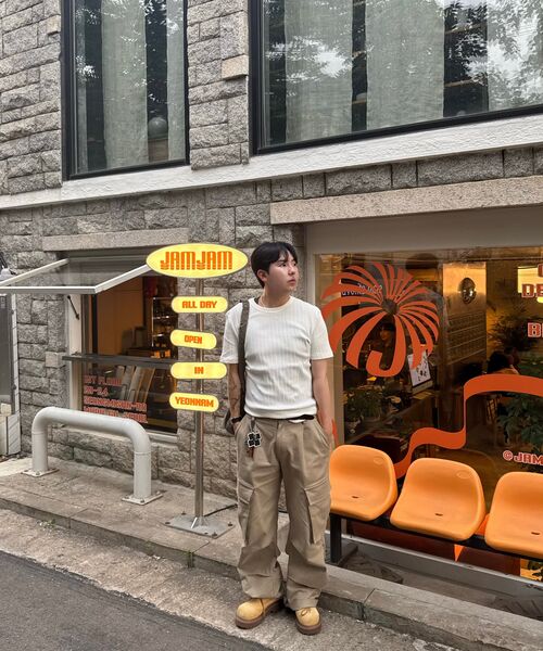MUSINSA STANDARD（ムシンサスタンダード）の「スクエアネックタンクトップ [ダークグレー]（Tシャツ/カットソー・メンズ・その他・XX-LARGE/SMALL/MEDIUM/LARGE/X-LARGE/XXX-LARGE）」の4枚目の写真