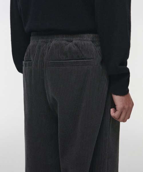 MUSINSA STANDARD（ムシンサスタンダード）の「ワンタックワイドコーデュロイバンディングパンツ [ダークグレー]（その他パンツ・メンズ・その他・40/38/42/36/34/32/30/26/28）」の6枚目の写真