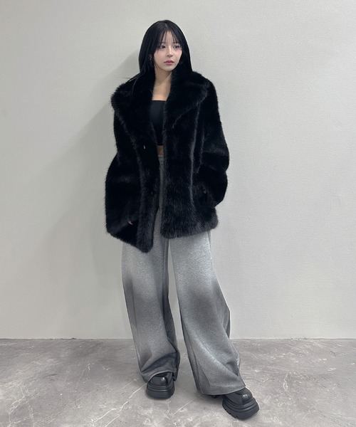 ボリュームフェイクファーミディコート（その他アウター）｜FOLLOWIN