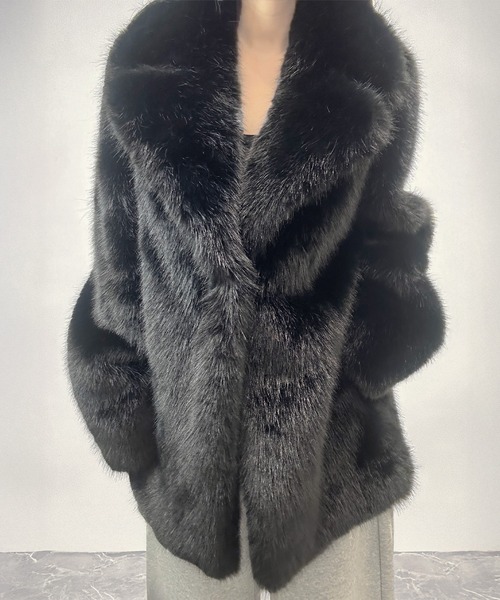 ボリュームフェイクファーミディコート（その他アウター）｜FOLLOWIN